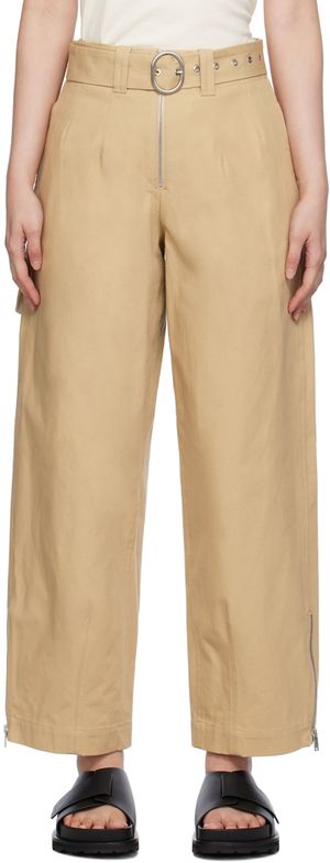Jil Sander Beige Tailored Trousers