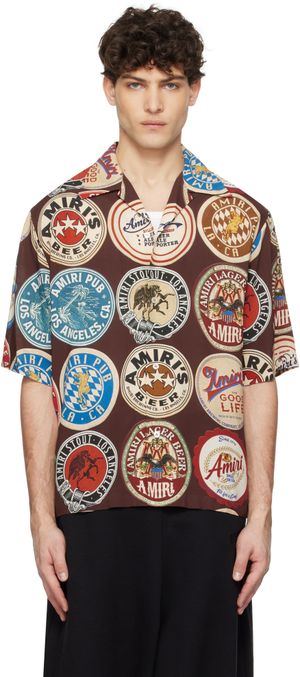 AMIRI Brown 'Amiri' Coasters Bowling Shirt