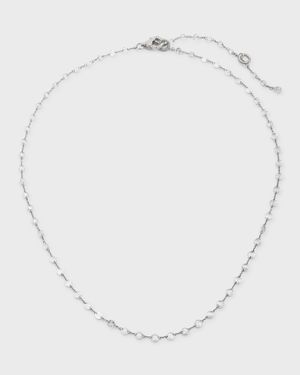 Ethereal 18K White Gold Rose-Cut Diamond-Strand Necklace, 18"L, 5.50tcw
