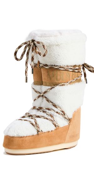 Moon Boot Shearling Boot Whiskey/Off White 42/44