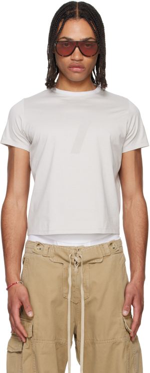 Raimundo Langlois Taupe Short Sleeve Crewneck T-shirt