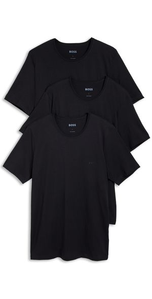 BOSS Logo Embroidered Cotton Tee 3 Pack Black L