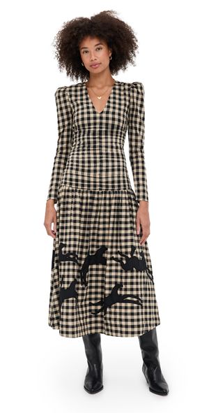 Carolina K Malika Dress Black Plaid M
