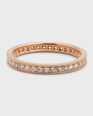 Channel-Set Diamond Eternity Band Ring in 18K Rose Gold, Size 7, 0.56tcw
