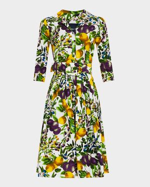 Audrey 2 Pleated Stretch Cotton Midi Shirtdress