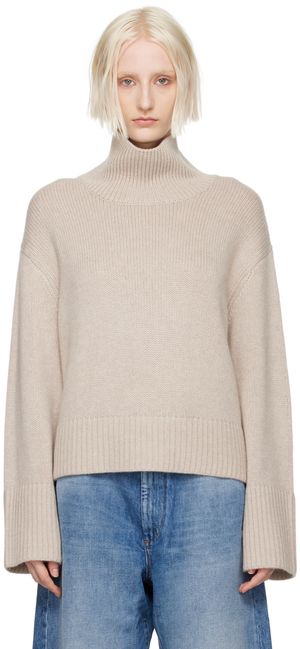 LISA YANG Col roulé Fleur taupe