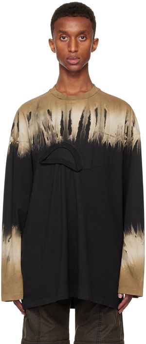 Feng Chen Wang Black & Khaki Tie-Dye T-shirt