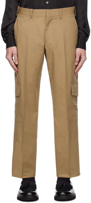 Lardini Beige Cinch Strap Trousers