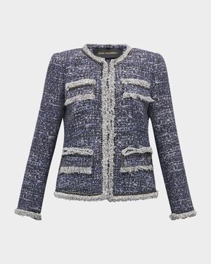 Keaton Chain-Trim Fringed Tweed Jacket