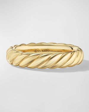Sculpted Cable Band Ring in 18K Gold, 4.5mm