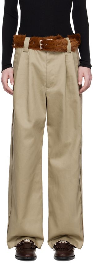 Meryll Rogge Taupe Pleated Trousers