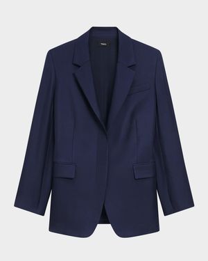 Relaxed Silk Cinch Blazer