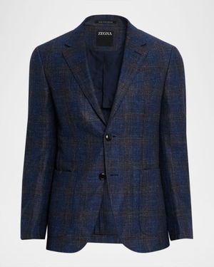 Men's Check Woven Patch-Pocket Sport Coat