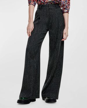 Pleated Wool-Blend Trousers