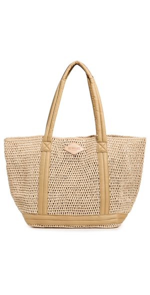 MZ Wallace Medium Crochet Tote Crochet/Camel One Size