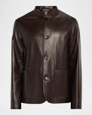 Men's Leather Driving Jacket