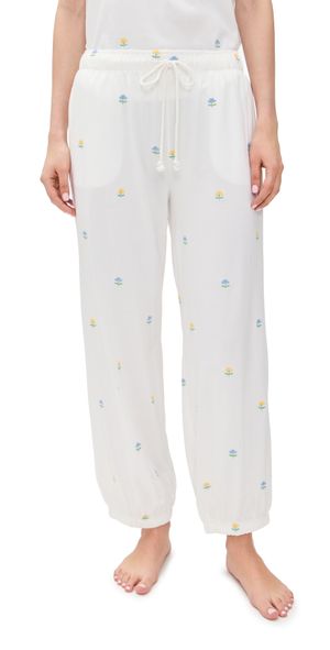 PJ Salvage Embroidered Pants Ivory XL