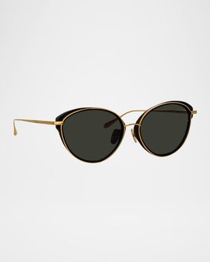 Song 18K Gold-Plated Titanium Cat-Eye Sunglasses