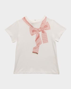 Girl's Monogram Bow Graphic T-Shirt, Size 6M-24M