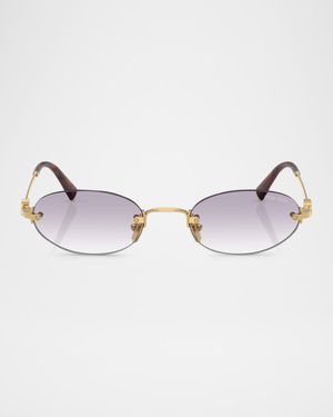 Logo Metal Oval Sunglasses