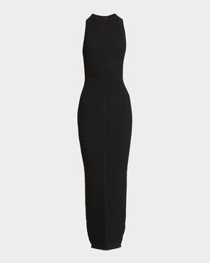 Halter Open-Back Knit Maxi Dress