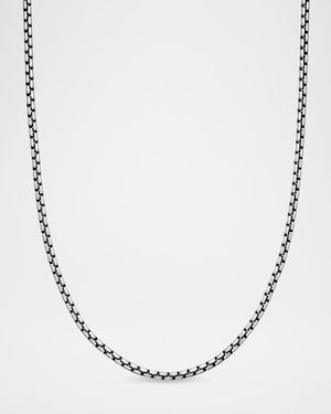 Men's Box Chain Necklace in Silver, 2.7mm, 24"L
