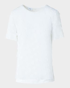 Polka Dot Applique Techno Georgette Blouse