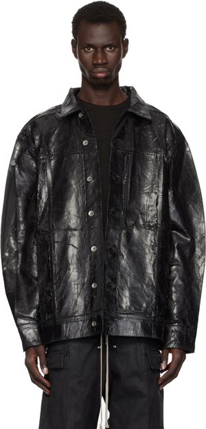 Rick Owens DRKSHDW Black Porterville Jumbo Worker Denim Jacket