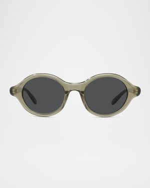 Men's Slim Acetate Round Sunglasses