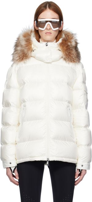Moncler White Mairefur Down Jacket