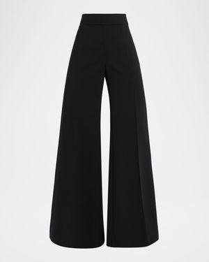 High-Rise Wide Leg Wool Pants