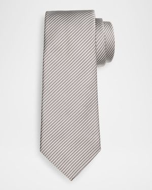 Men's Micro-Stripe Silk and Cotton Tie