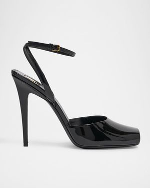 La Scandale Patent Ankle-Strap Sandals