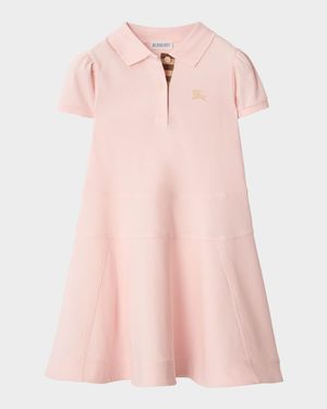 Girl's Cotton Polo Shirt Dress, Size 3-14