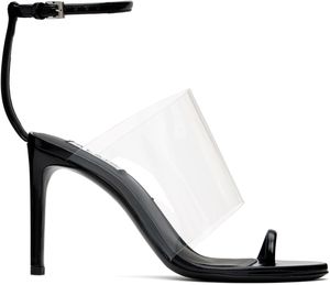 ALAÏA Black Asymmetric Heeled Sandals