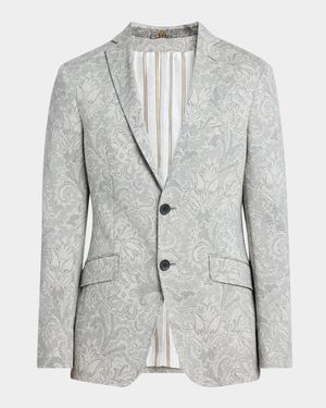 Men's Cotton Paisley Jacquard Two-Button Sport Jacket