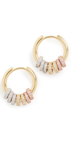 SHASHI Gaia Pave Hoops Gold One Size