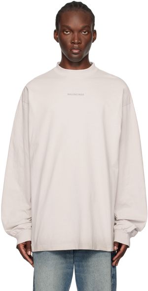 Balenciaga Off-White Graphic Long Sleeve T-Shirt