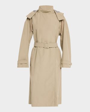 Moriana Hooded Stand-Collar Coat