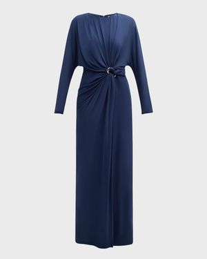 Maisie Draped Blouson Column Gown