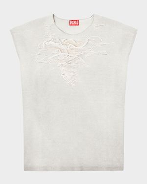 Men's Destroyed Sleeveless Sweatshirt