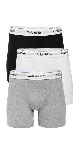 Calvin Klein Underwear Icon Cotton Stretch 3-Pack Boxer Briefs Grey Heather/White/Black L