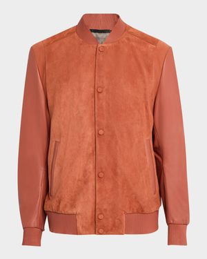 Men's Micks Suede and Leather Bomber Jacket