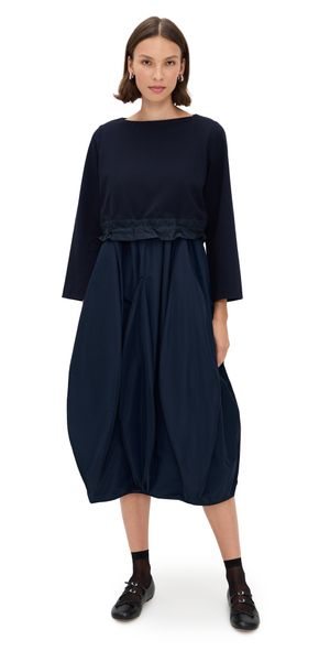 MEIMEIJ Parisien Taffeta Dress with Scuba Sweater Blue 40