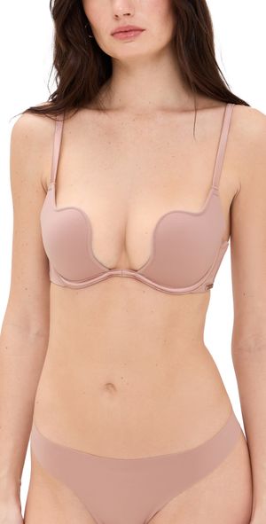 Fleur du Mal Le Stretch Micro U-Plunge Bra Tan 34D