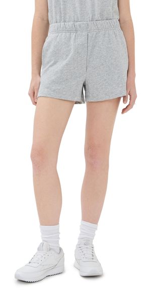 Tibi Light Weight Sweatshirting Short Shorts Heather Grey XS