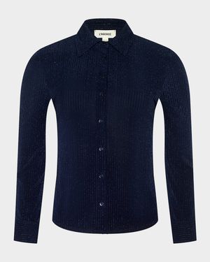 Indiana Metallic-Striped Cardigan