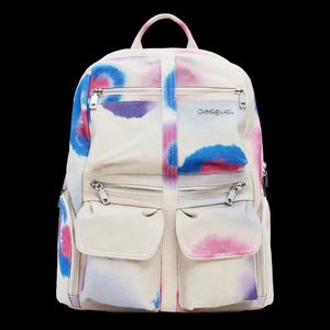 Desigual - Sac à dos en coton imprimé - Taille Unique - Blanc