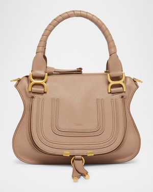 Marcie Small Satchel Bag in Grained Calfskin
