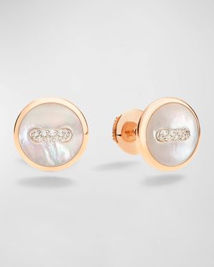 18K Rose Gold Dot Mother of Pearl Earrings
